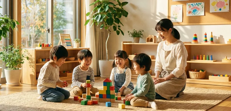 放課後等デイサービス・Key.の施設内で遊ぶ子供たち